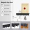 Key Holder Wall Mount, Magnetic Key Hooks and Mail Organizer Tray with 8 Hooks, Adhesive Key Rack Hanger for Entryway, Refrigerator, Black